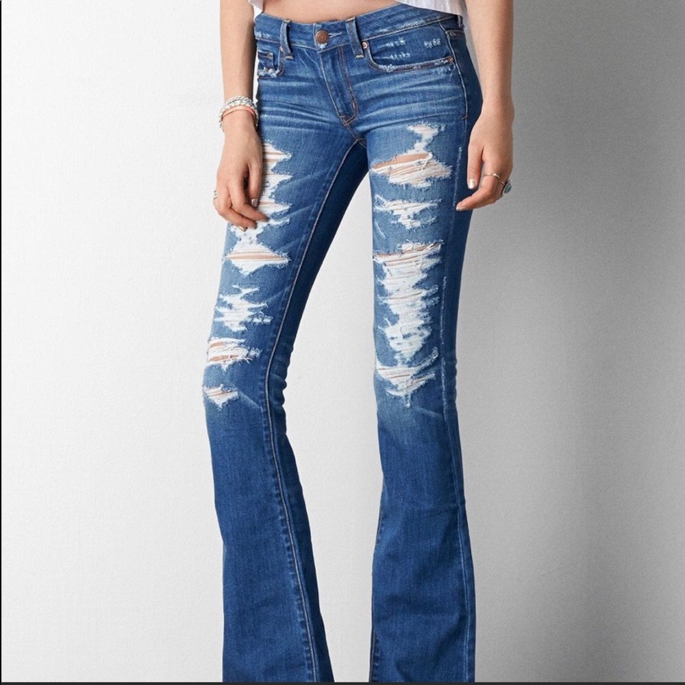 American Eagle boho flare jeans